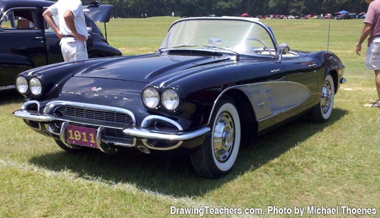 This classic Corvette convertible in Black and White comes form the early