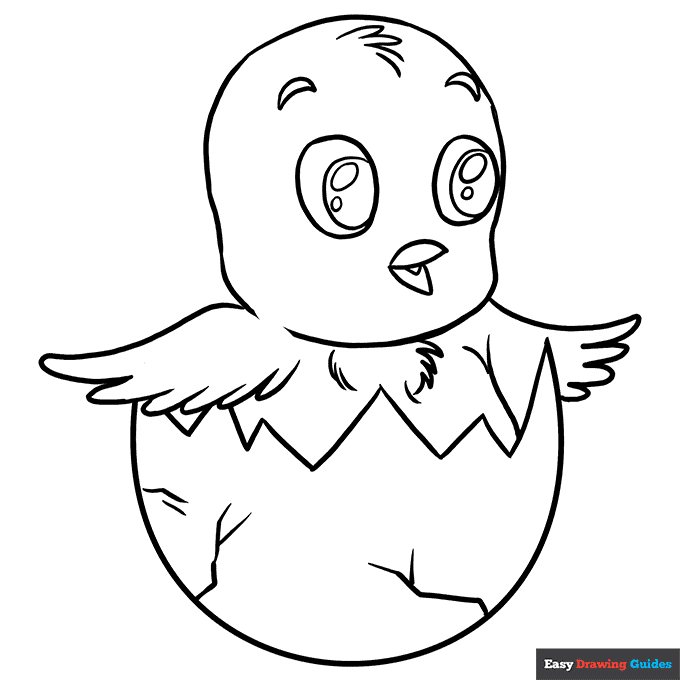 Free printable easter chick coloring page
