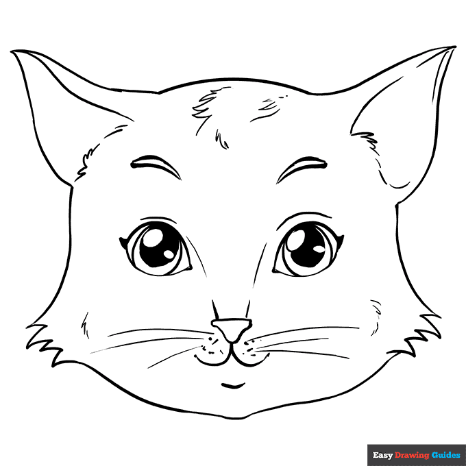 Free printable cat face coloring page