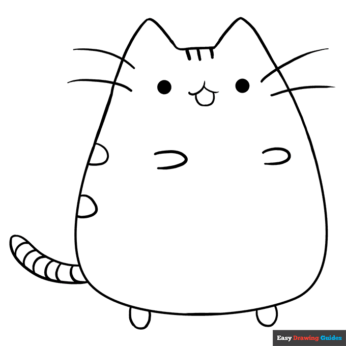 Free printable pusheen cat coloring page