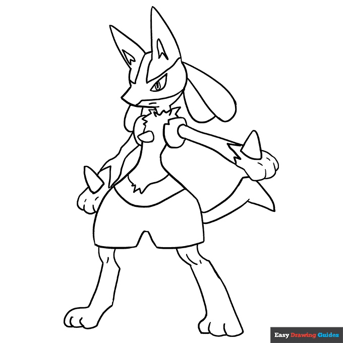 Free printable lucario coloring page