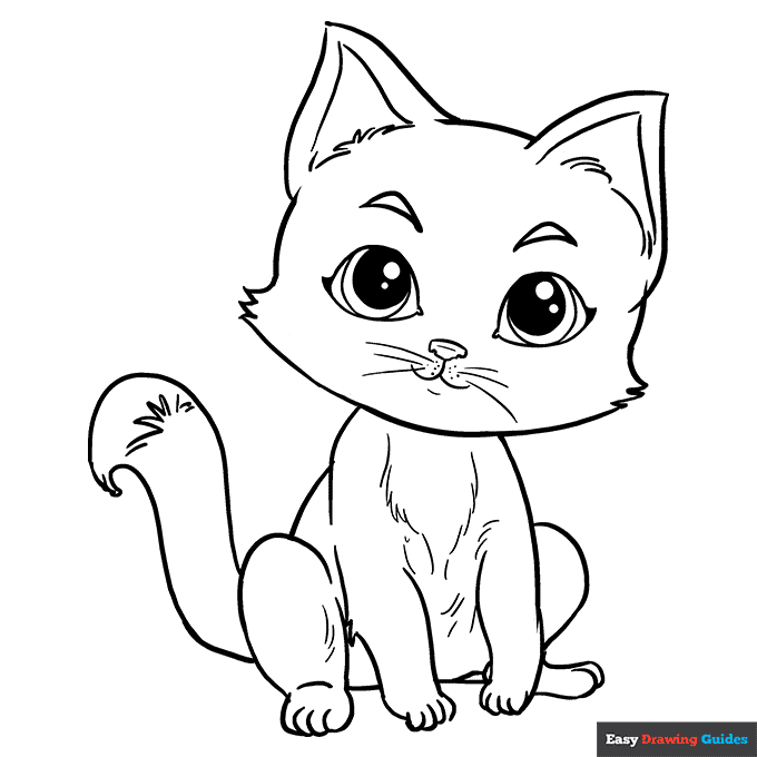 Free printable kitten coloring page