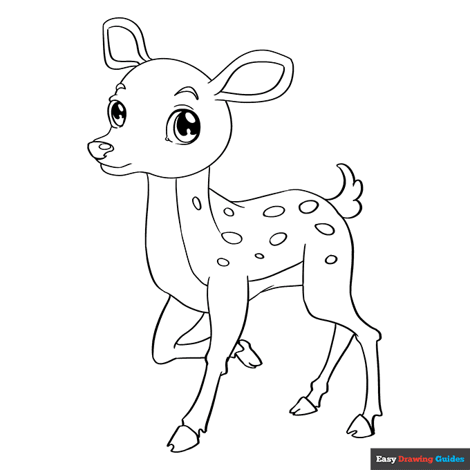 Free printable baby deer coloring page