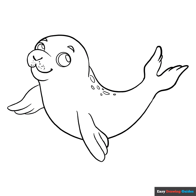 Free printable baby seal coloring page