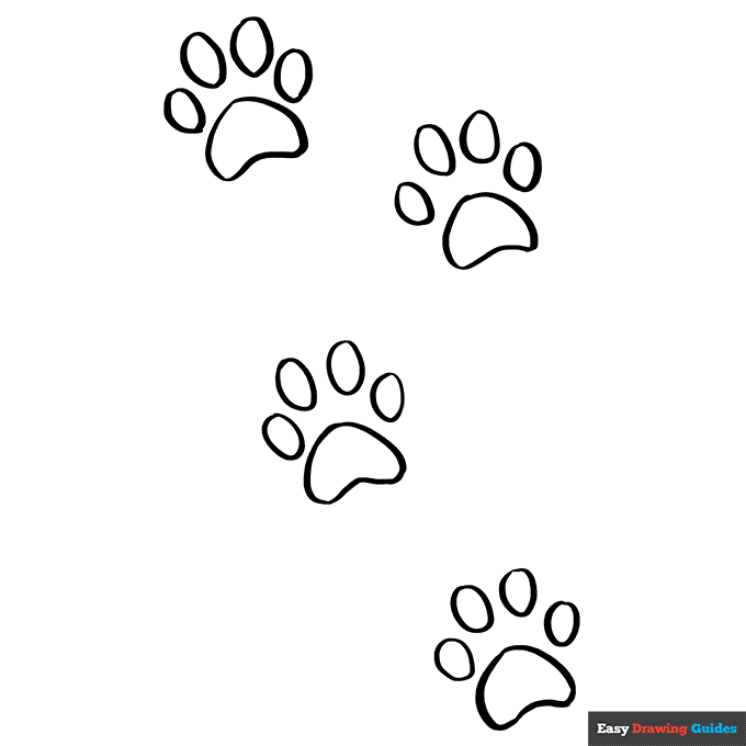 Free printable cat paw coloring page