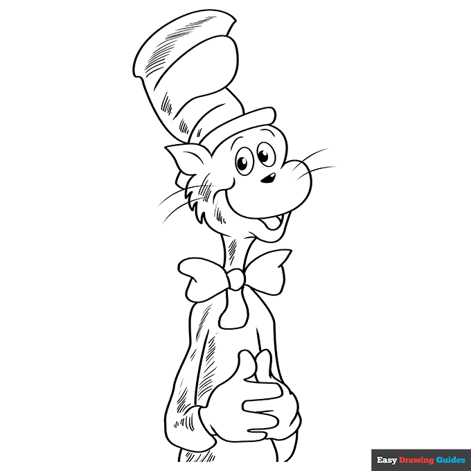 Free printable cat in the hat coloring page