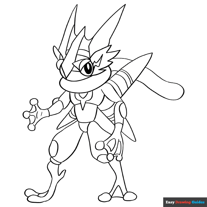 Free printable ash greninja from pokemon coloring page