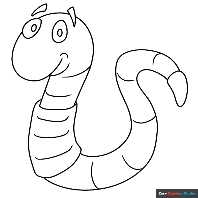Free printable worm coloring page