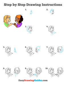 1099 how to draw Best Friends - ebook step page thumbnail 300h