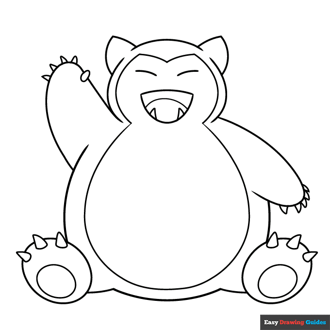 Free printable snorlax pokemon coloring page