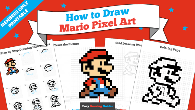 Printables thumbnail: How to Draw Mario Pixel Art