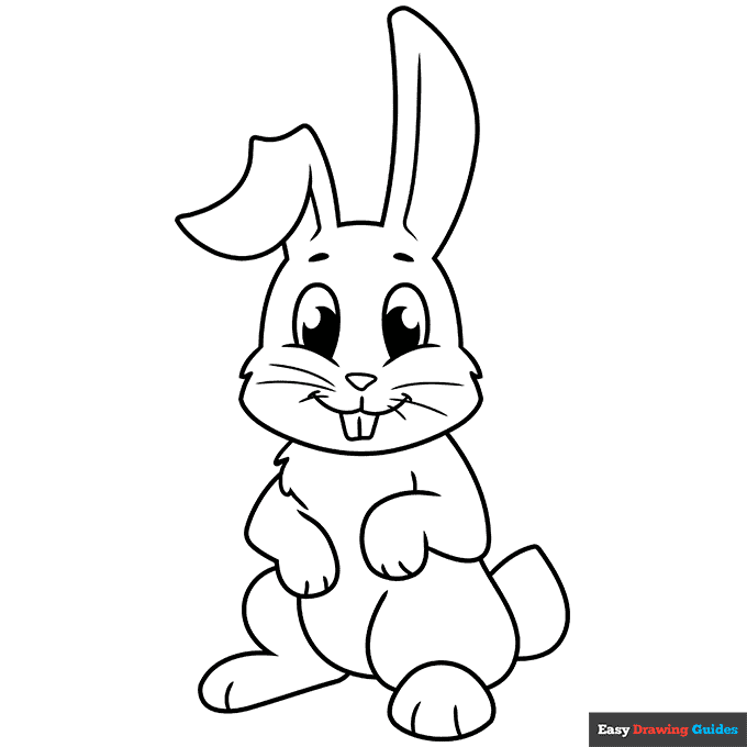 Free printable cartoon bunny coloring page