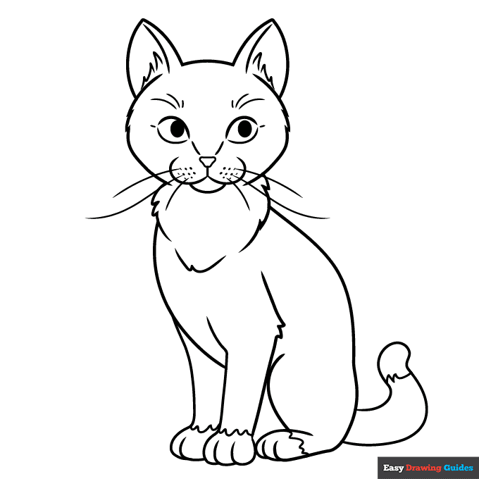 Free printable sitting cat coloring page
