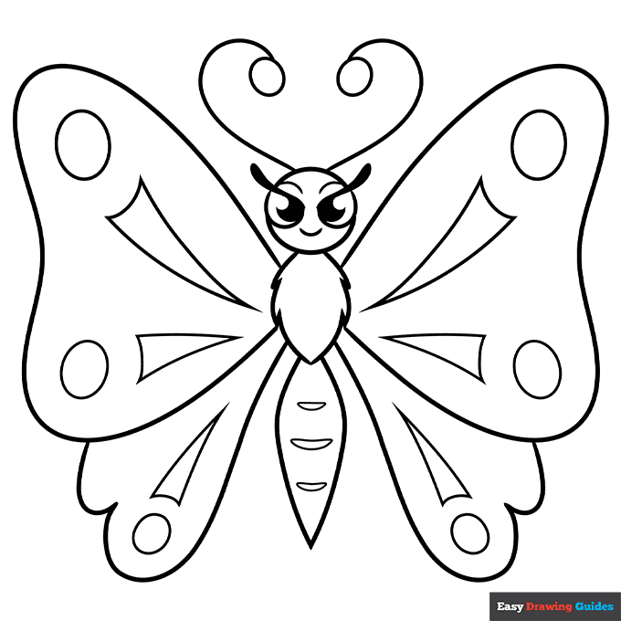 Free printable simple cute butterfly coloring page