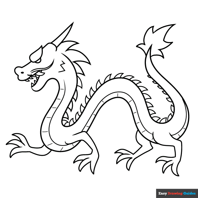Free printable Chinese dragon coloring page