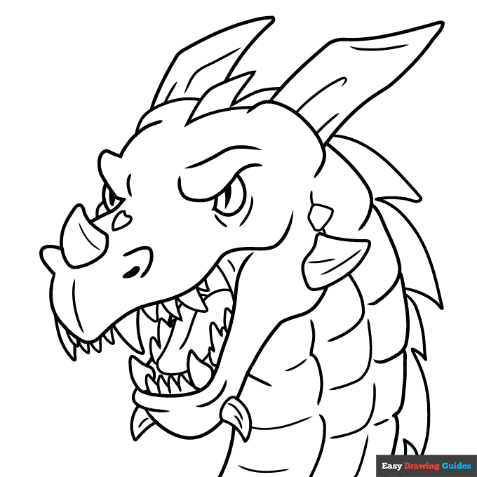 Free printable dragon head coloring page