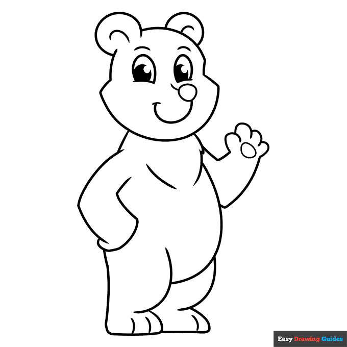 Free printable cute cartoon bear coloring page