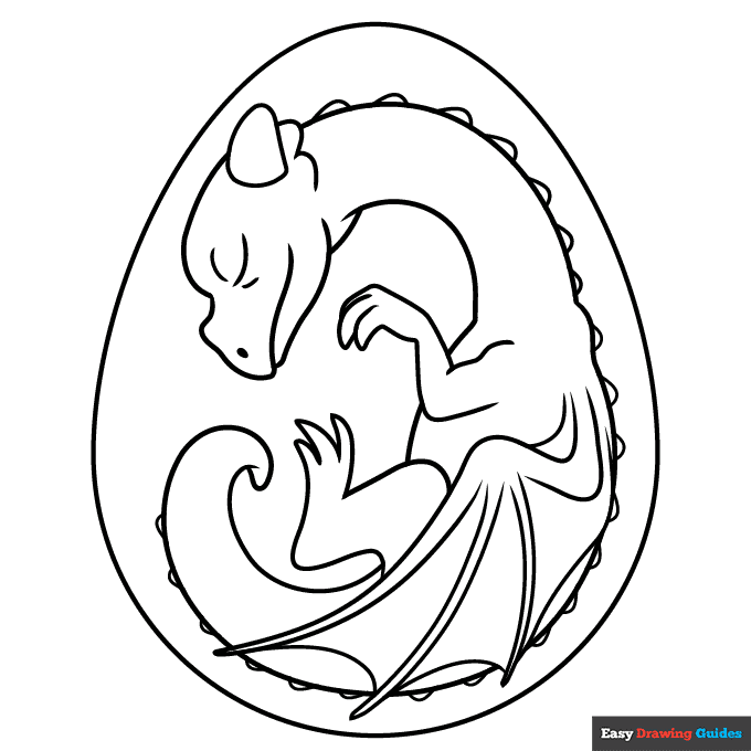 Free printable dragon egg coloring page