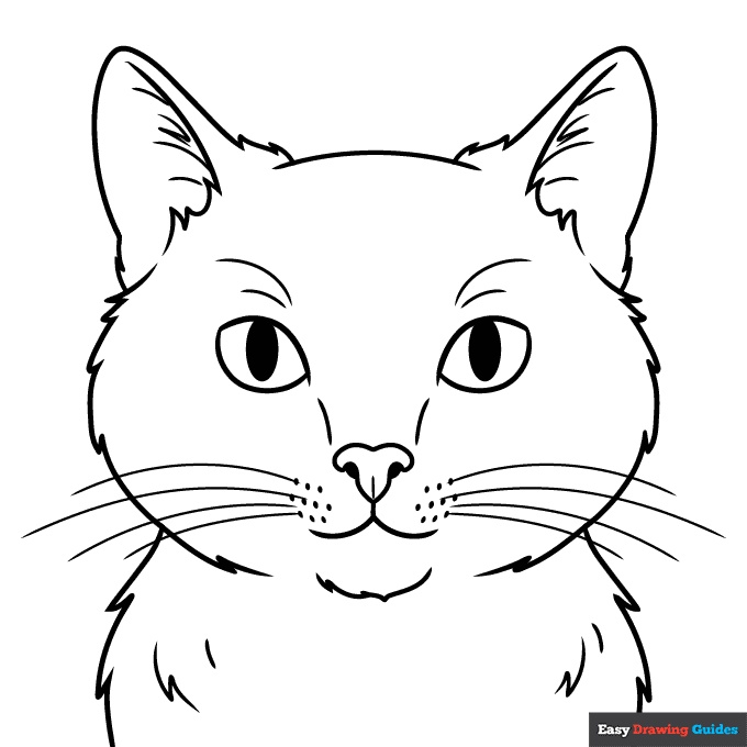 Free printable cat face coloring page
