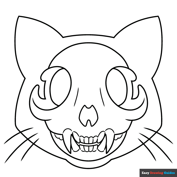 Free printable Cat Skull coloring page