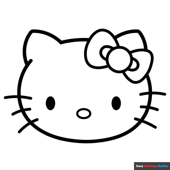 Free printable hello kitty face coloring page