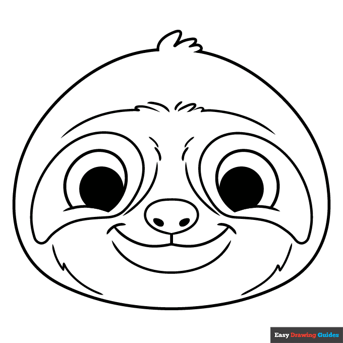 Free printable sloth face coloring page