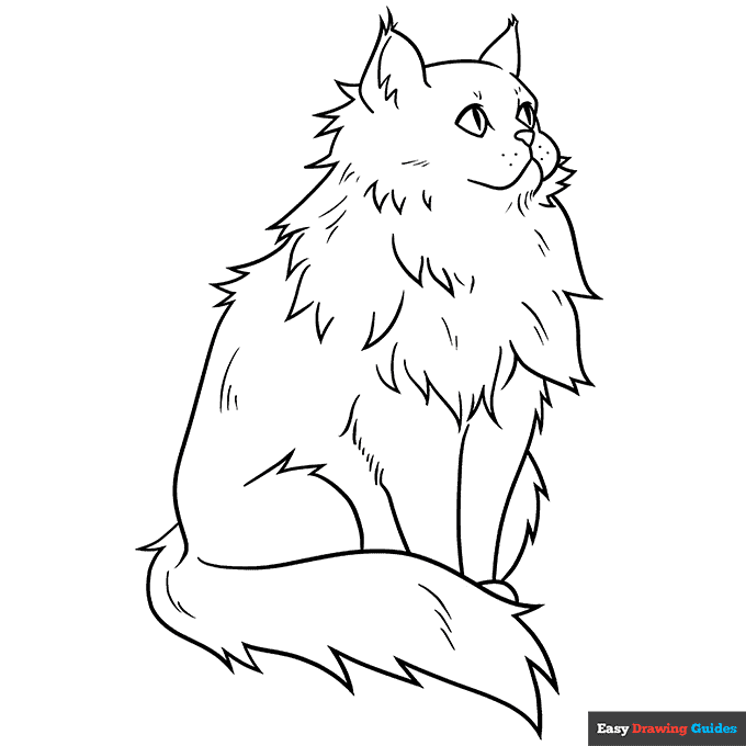 Free printable fluffy persian cat coloring page