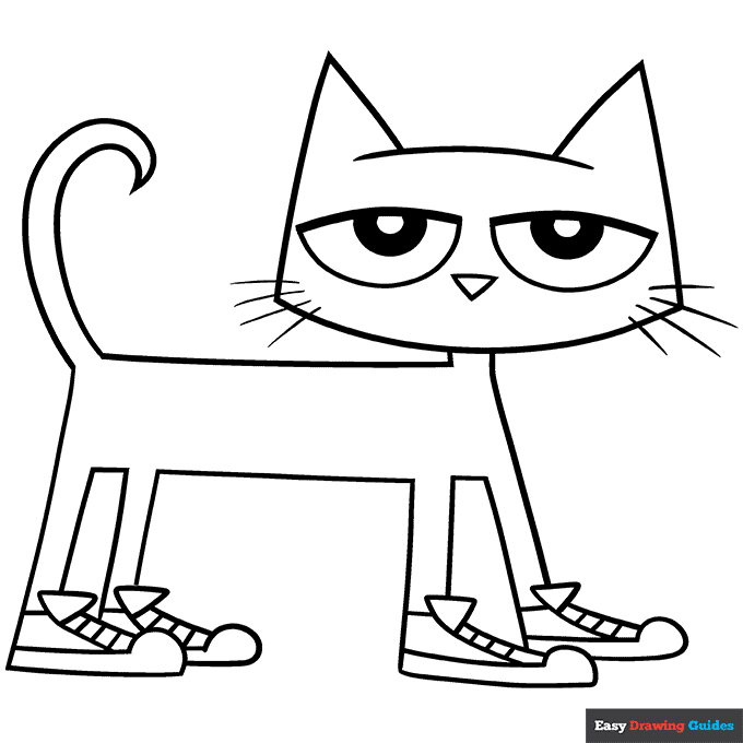 Free printable pete the cat coloring page