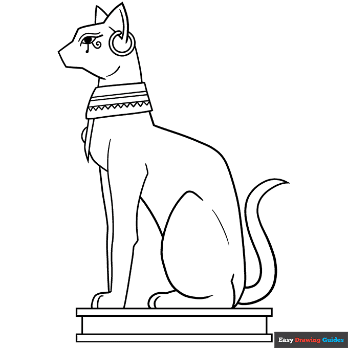 Free printable Egyptian cat coloring page