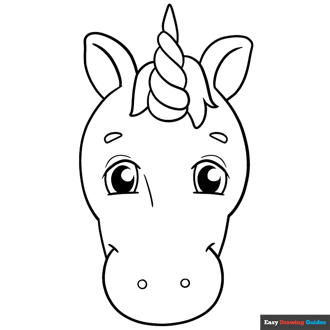 Free printable unicorn face coloring page