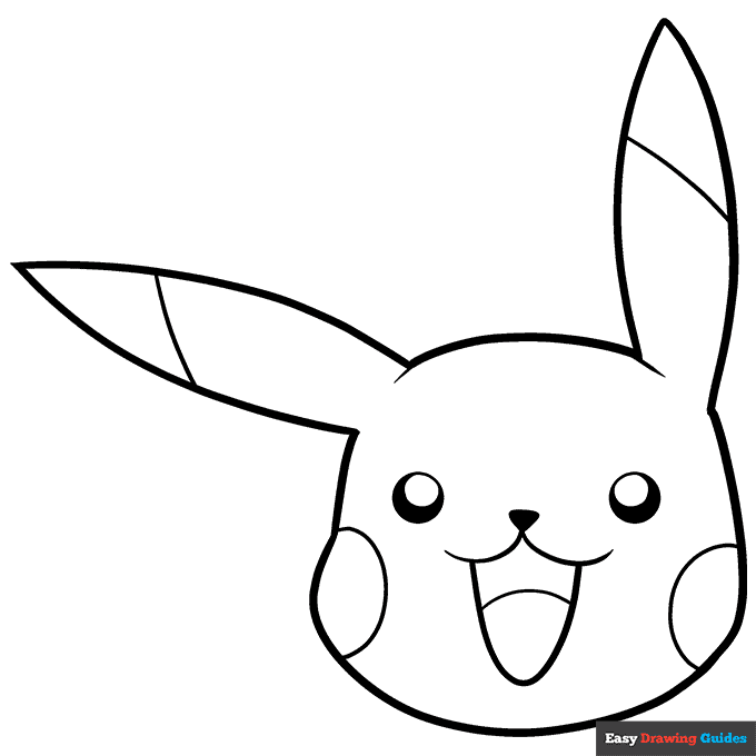 Free printable pikachu face coloring page