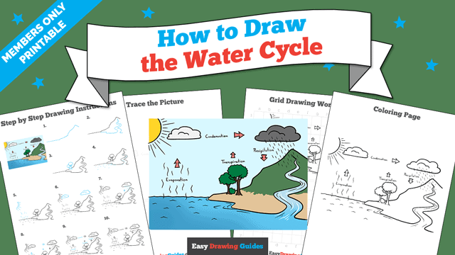 How to Draw the Water Cycle Printable Thumbnail