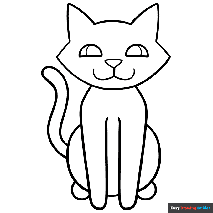 Free printable simple cat coloring page