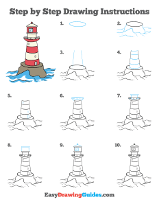 256 how to draw a lighthouse - ebook step page thumbnail 300h