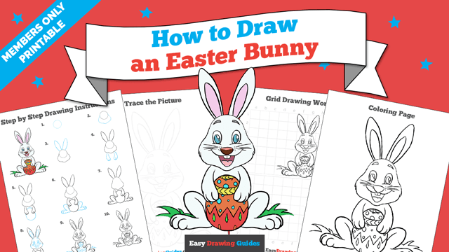 Printables thumbnail: How to draw an Easter Bunny