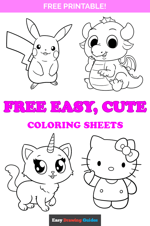 Free printable free easy, cute coloring pages - pinterest image