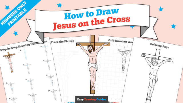 Printables thumbnail: How to draw Jesus on the Cross