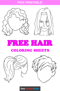 Free printable hair coloring pages - pinterest image