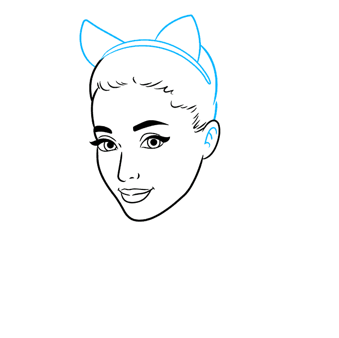 How to Draw Ariana Grande Step 05