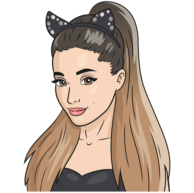 How to Draw Ariana Grande Step 10