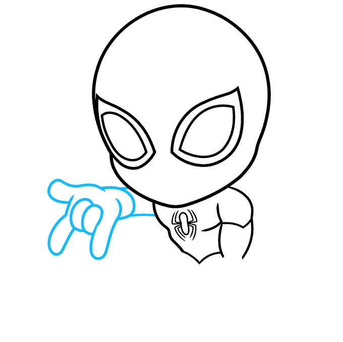 How to Draw a Chibi Spider-man Step 03