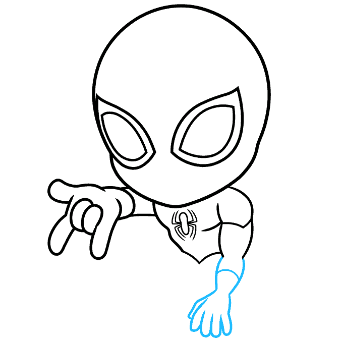 How to Draw a Chibi Spider-man Step 04