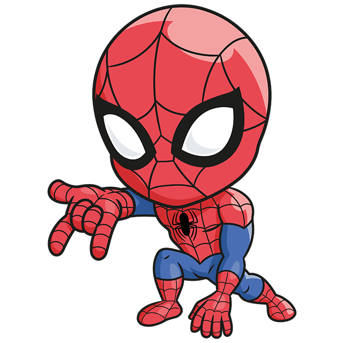 How to Draw a Chibi Spider-man Step 10