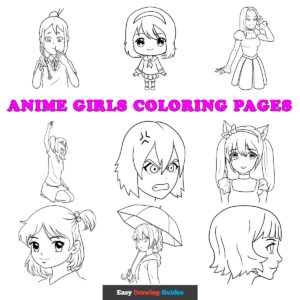 Anime Girls Coloring Pages - Featured Image