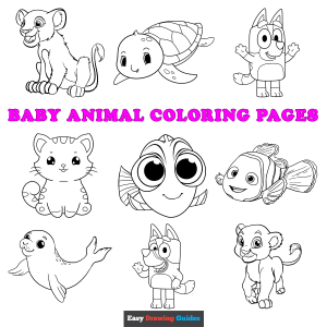 Free printable baby animal coloring sheets - featured image