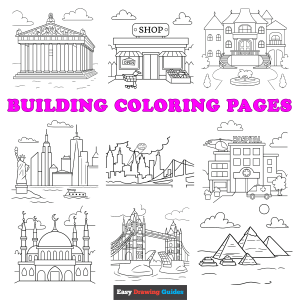 Free printable building coloring sheets - featured image