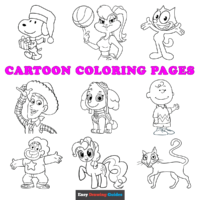 Free Cartoon Coloring Pages for Kids - 68 Printable Sheets