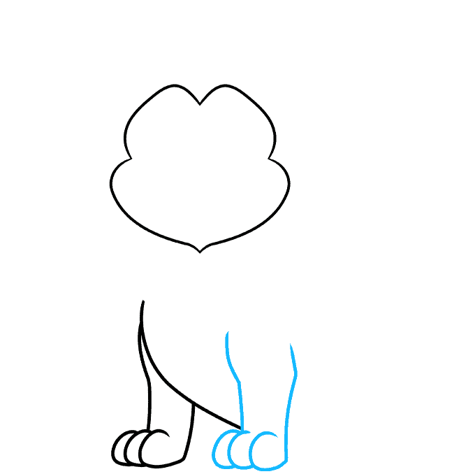 Easy Cartoon Lion step-by-step drawing tutorial: step 03