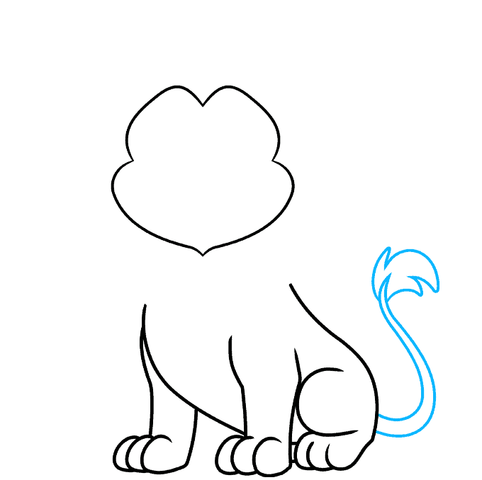 Easy Cartoon Lion step-by-step drawing tutorial: step 05