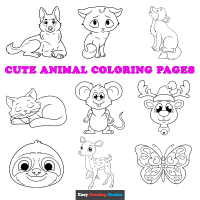 Free Cute Animal Coloring Pages for Kids - 52 Printable Sheets